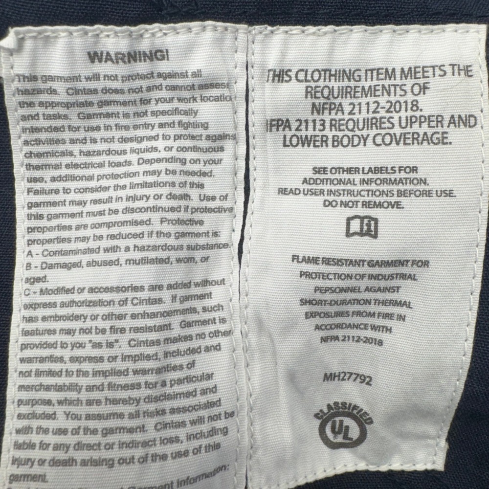 Carhartt FR Flame Resistant Navy Work Pants 36x32 NFPA 2112 CAT 2 GlenGuard 6.4 - Picture 11 of 16